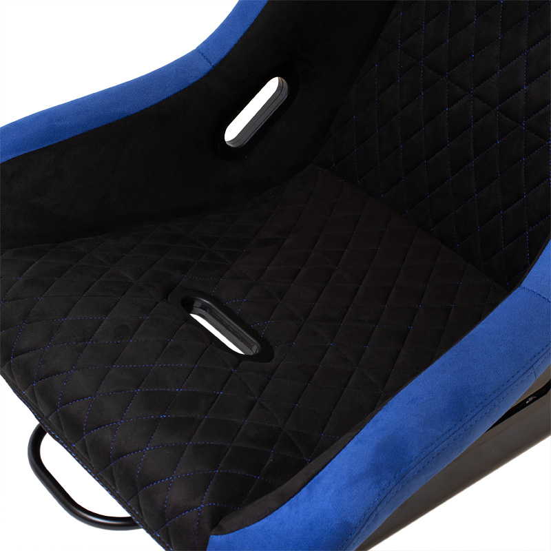 Sport seat 'LV' - Black/Blue - Non-reclinable fibreglass back-rest - incl. slides
