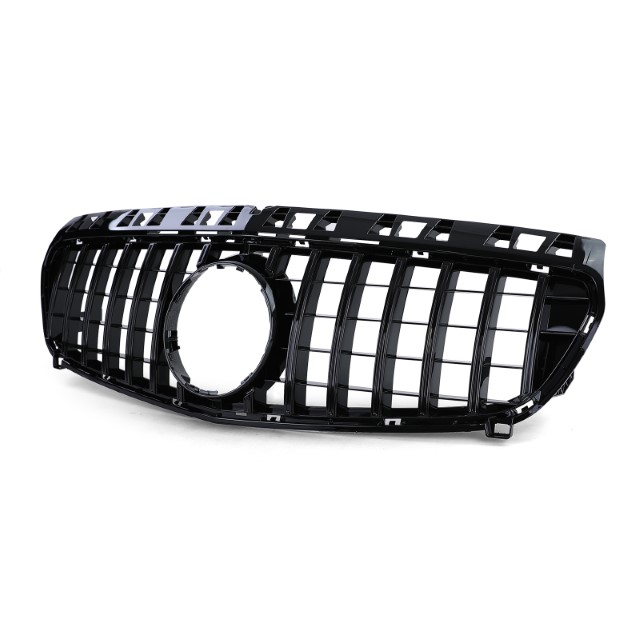 Grill passend voor Mercedes A-Klasse W176 12-15 Zwart Glans
