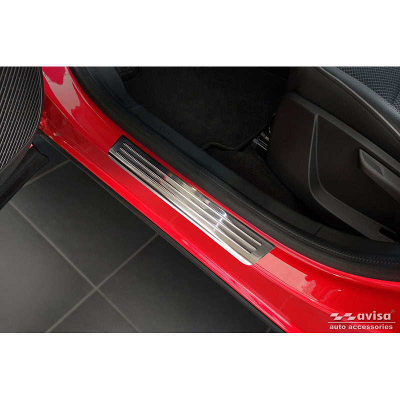 Stainless Steel Door sill protectors  Renault Arkana 2020- 'Lines' - 4-pieces