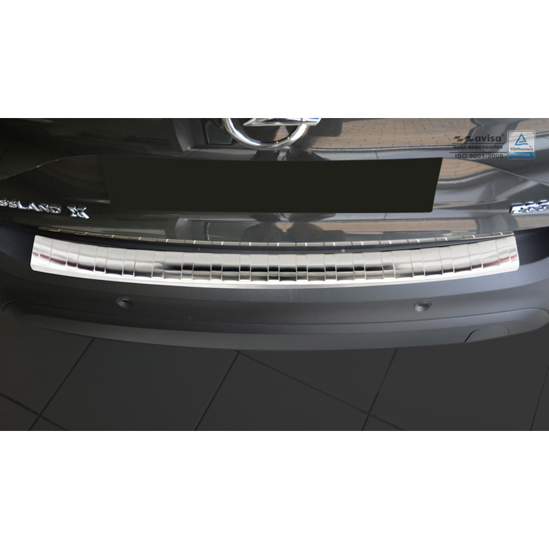 Stainless Steel Rear bumper protector  Opel Crossland 2017-2020 & FL 2020- 'Ribs'