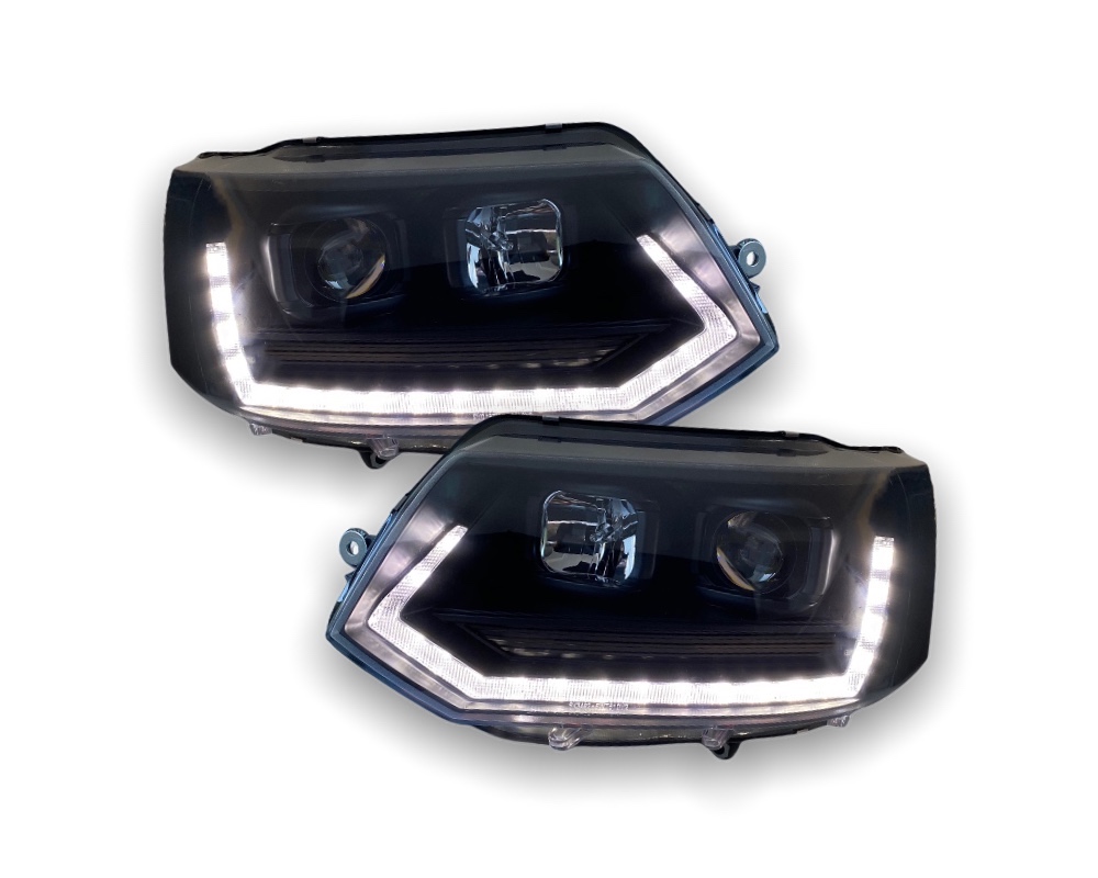 Headlights VW T5 09-.. Devil Eyes Dlite LED Black