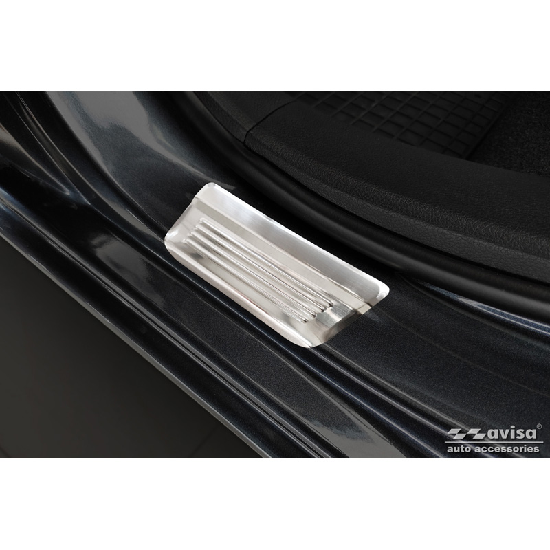Stainless Steel Door sill protectors  Honda Civic X HB 5-doors 2017- 'Lines' - 4-pieces