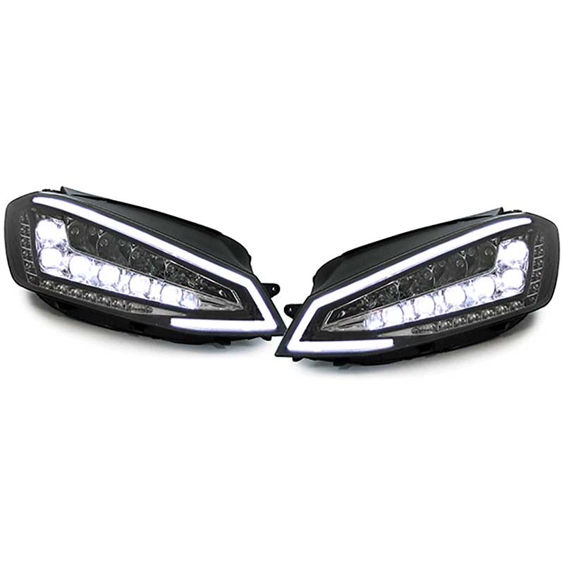 Set Headlights Full-LED incl. DRL  Volkswagen Golf VII 2012-2017 - Black - incl. Levelling Motor