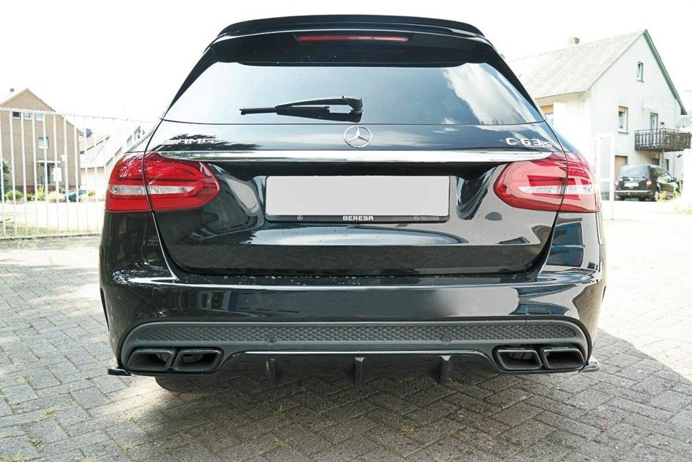 Diffuser passend voor Mercedes C-Class S205 63AMG Limousine/Estate Glans Zwart