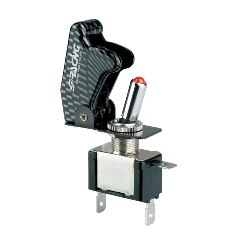 Simoni Racing Baby Go Switch - Carbon-Look + Red LED - 12V/20Amp
