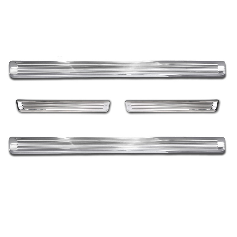 Inox door sill protectors  BMW X7 G07 2019- 'Lines' - 4-pieces