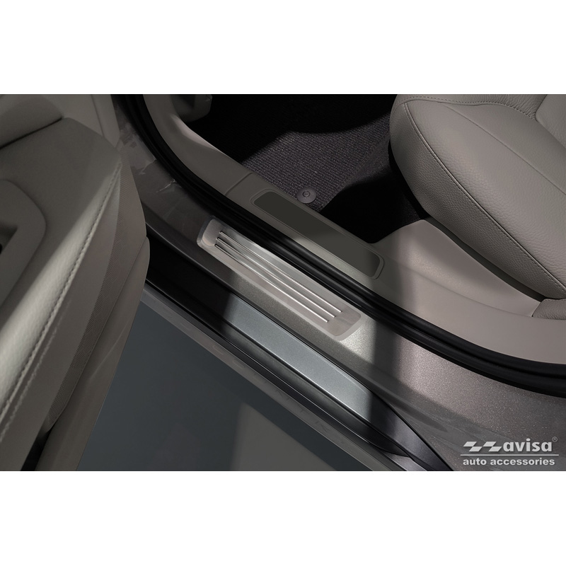 Inox door sill protectors  Volvo V90 & V90 Cross Country 2016- - 'Lines' - 4-pieces
