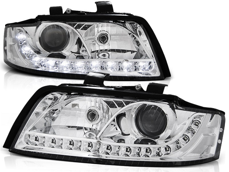 Headlights Audi A4 8E Devil Eyes Dayline Chrome