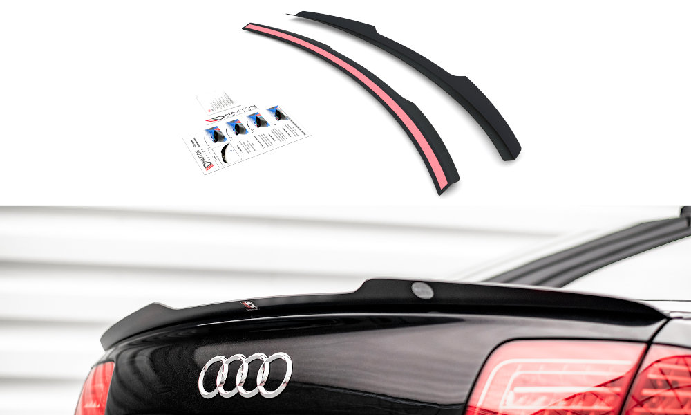 Spoiler passend voor Audi A8 / S8 D3 Maxton Glans Zwart