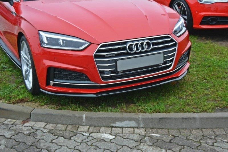 Voorspoiler passend voor Audi S5 / A5 S-Line F5 Coupe / Sportback V.2 Glanzend Zwart