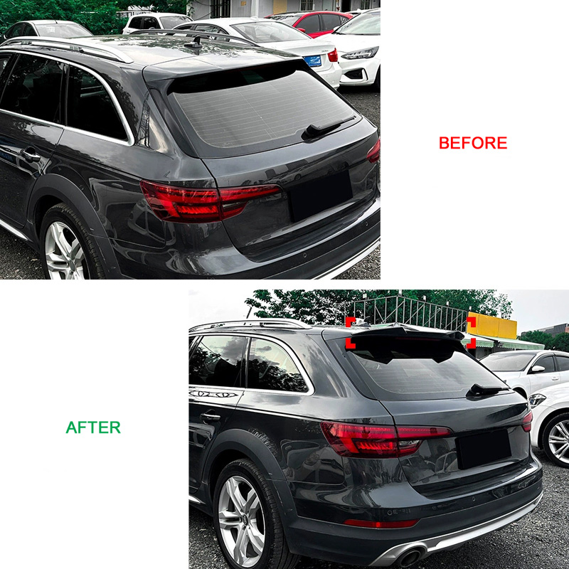 Roof spoiler (Spoiler Cap)  Audi A4 (B9) Avant 2015-2024 (ABS Glossy Black)
