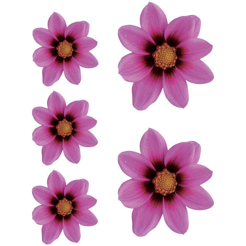 Sticker Flower Garden - pink - 2x 16x15cm + 3x 8,5x8cm