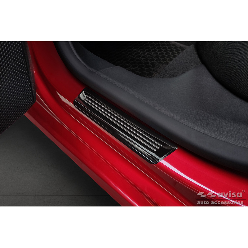 Mirror Black Inox door sill protectors  Opel Astra (L) Hatchback 2021- & Opel Astra (L) Sports Tourer 2021- 'Hybrid' - 4-pieces