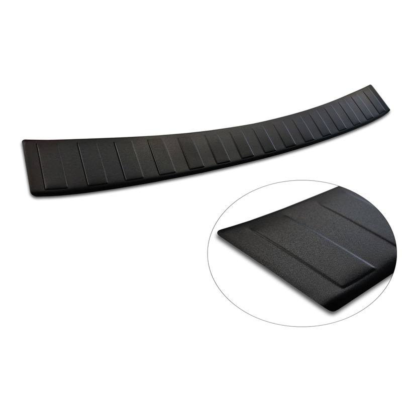 Matt Black Stainless Steel Rear bumper protector  Seat Leon Sportstourer incl. FR / Cupra Leon Sportstourer 2020-2024 & Facelift 2024- 'Ribs'