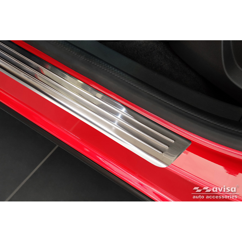 Stainless Steel Door sill protectors  Renault Arkana 2020- 'Lines' - 4-pieces