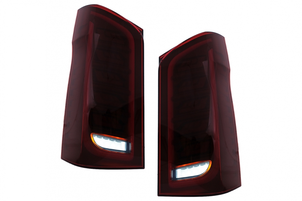 Full LED Taillights Smoke suitable for Mercedes V-Class W447 (2014-2019) Single Rear Door with Dynamic Sequential Turning Lights
