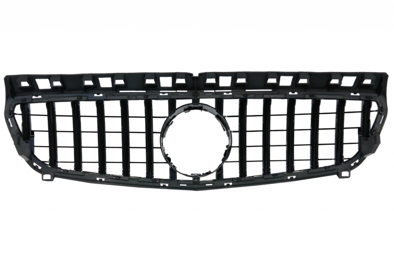 Grill passend voor Mercedes A-Klasse W176 12-15 Zwart Glans