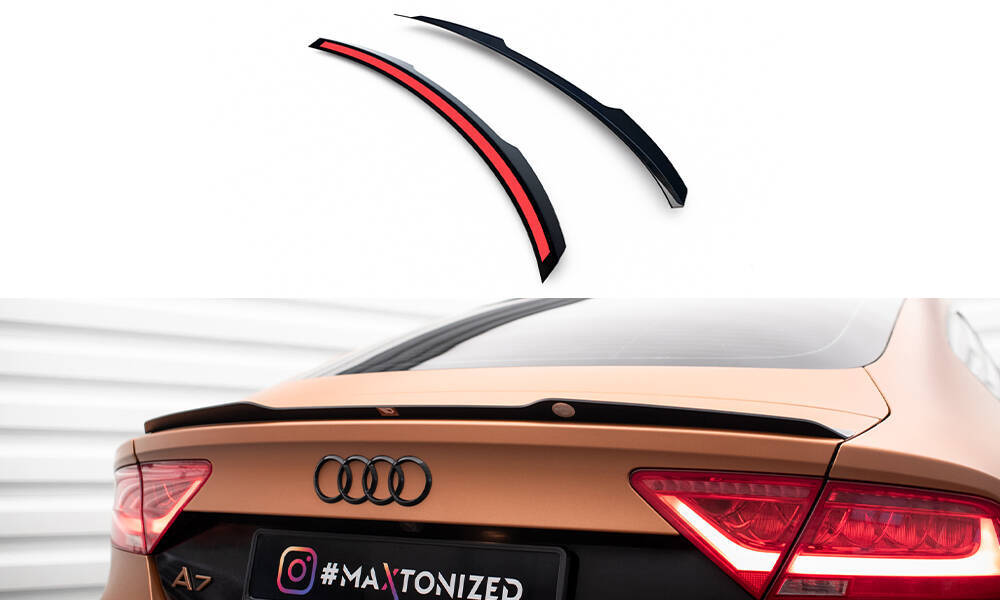 Spoiler passend voor Audi A7 C7 Maxton Glans Zwart