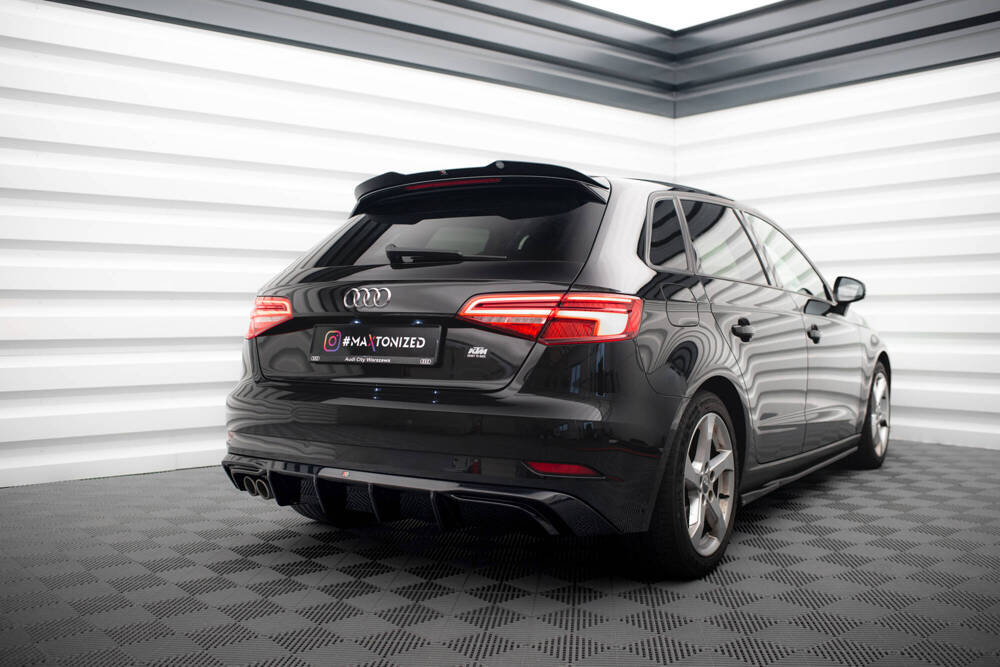 Spoiler passend voor Audi A3 8V Sportback FL 16-20 Maxton Glans Zwart