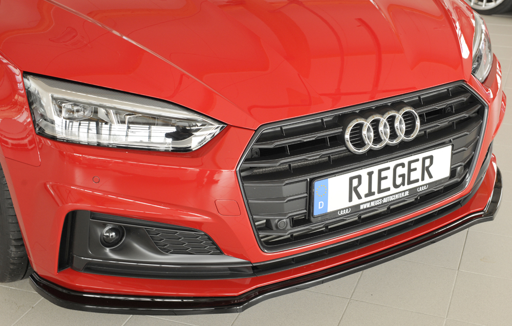 Voorspoiler passend voor Audi A5 B9 F5 S-Line Rieger Glossy