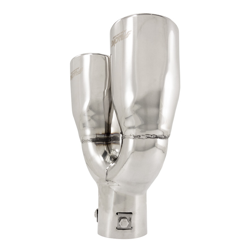 Simoni Racing Exhaust Tip Double Oval/Slanting Inox - 167x67xL220mm - Installation 37->57mm - Right