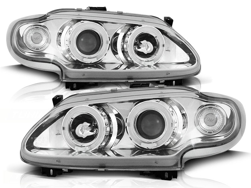 Headlights Renault Megane 96-99 3/5 door Angel Eyes Chrome