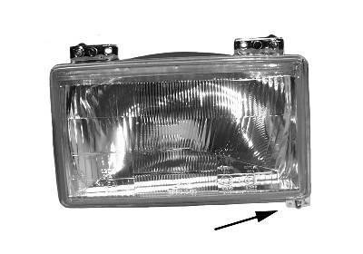 koplamp, Duplo + H4, links, 06/1984-1990 Fiat Ducato, 1982-1996