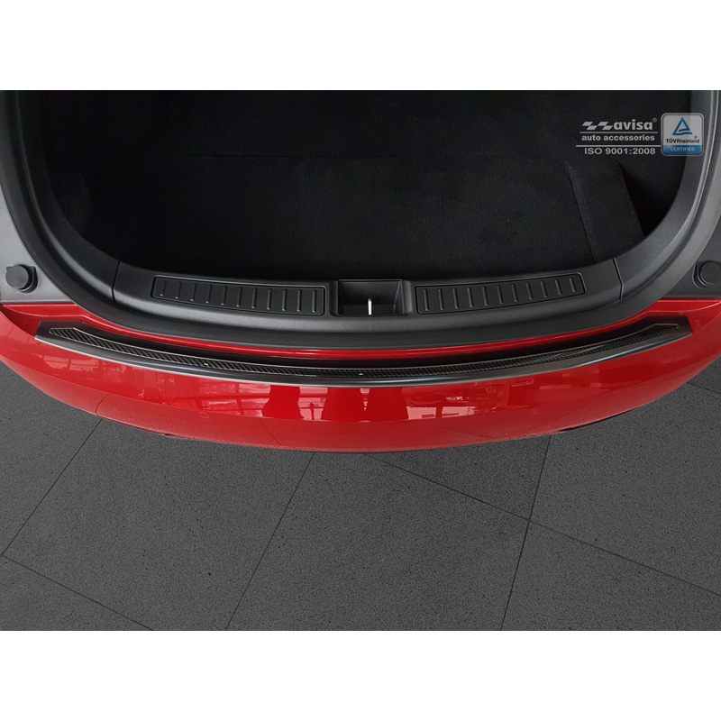 Stainless Steel Rear bumper protector 'Deluxe'  Tesla Model S 2012-2016 & Facelift 2016- Black/Black Carbon