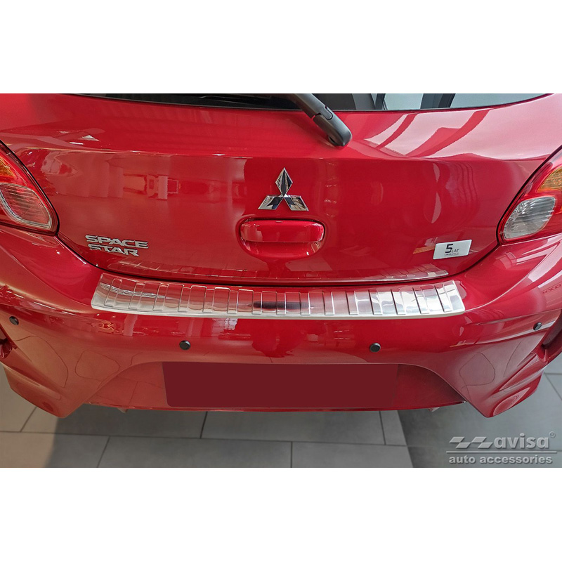 Stainless Steel Rear bumper protector  Mitsubishi Space Star Facelift 2020- 'Ribs'