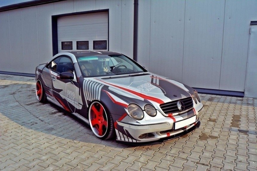 Voorspoiler passend voor Mercedes CL-klasse C215 Maxton Design glans zwart