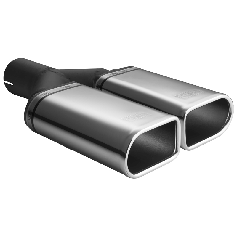 Ulter Sport Exhaust finisher - Double Oval 110x65mm - Length 200mm - Installation ->50mm - Inox