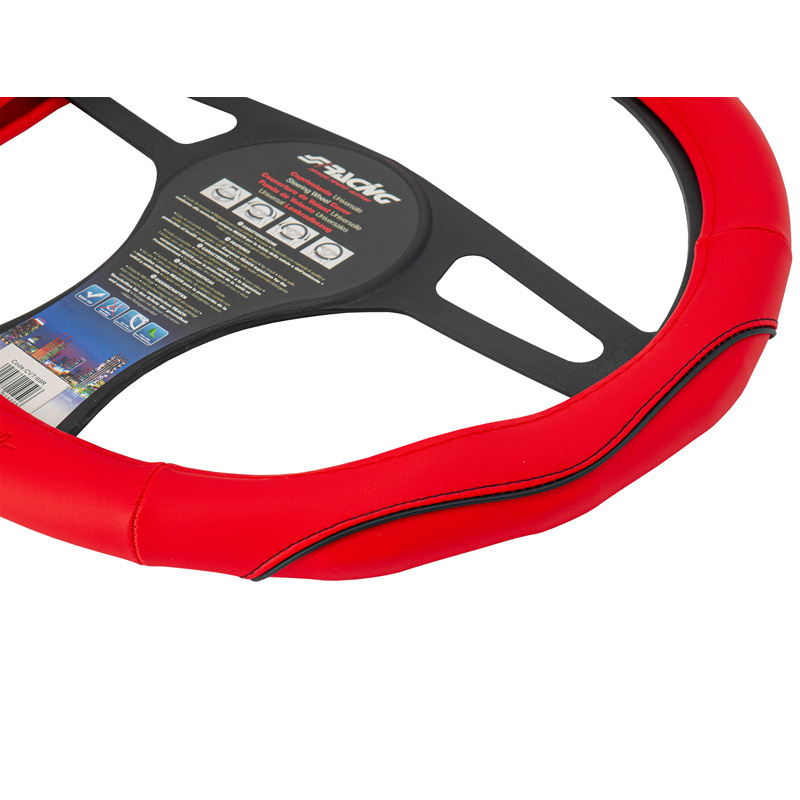 Simoni Racing Steering Wheel Cover Pretty - Red Ecoleather - 37-39cm