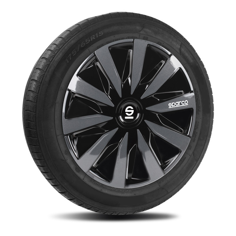 Sparco Wheel Covers Lazio - 14-inch - Black/Grey - Set of 4 pieces