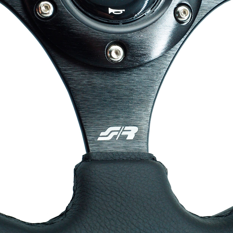 Simoni Racing Universal Steering Wheel 'Rolle' - Black Ecoleather - Diameter 300mm