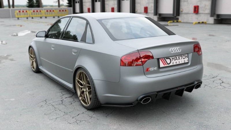 Diffuser passend voor Audi RS4 B7 Maxton Glans Zwart