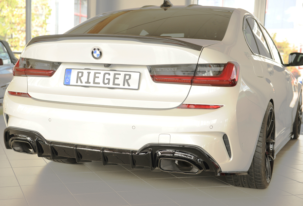 Diffuser passend voor BMW 3 Serie G20 M340i Rieger Glans Zwart