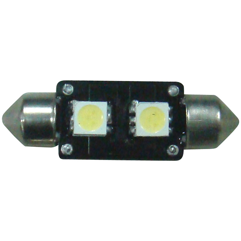 Festoon Bulb 2Q SMD Xenon-Optics 10x37mm 12V, single piece, with CAN-bus resistance