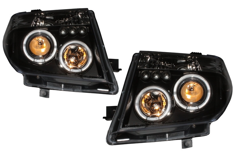 Headlights NISSAN Navara D40 (2004-2009) Pathfinder R51 (2005-2008) Black Angel Eyes
