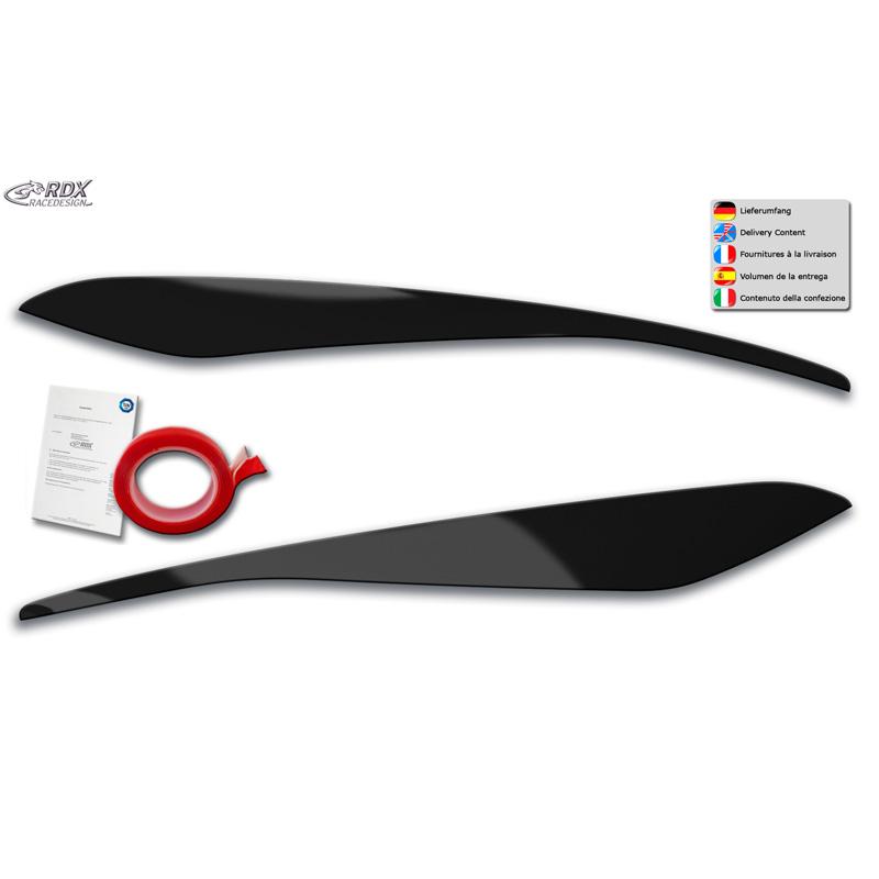 Head light spoilers  Ford Fiesta MK8 2017-2022 (ABS Gloss Black)
