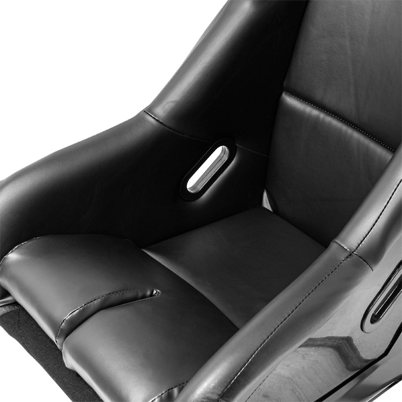 Sport seat 'FS' - Black Synthetic leather - Non-reclinable fibreglass back-rest - incl. slides