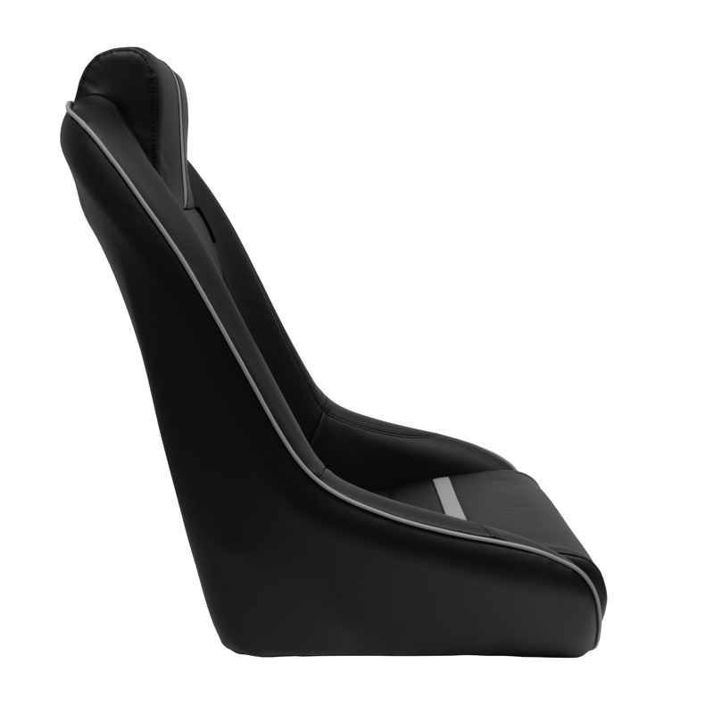 Sport seat 'Classic RS' - Black/Grey Synthetic leather - Non-reclinable back-rest + Integrated head-rest - incl. slides