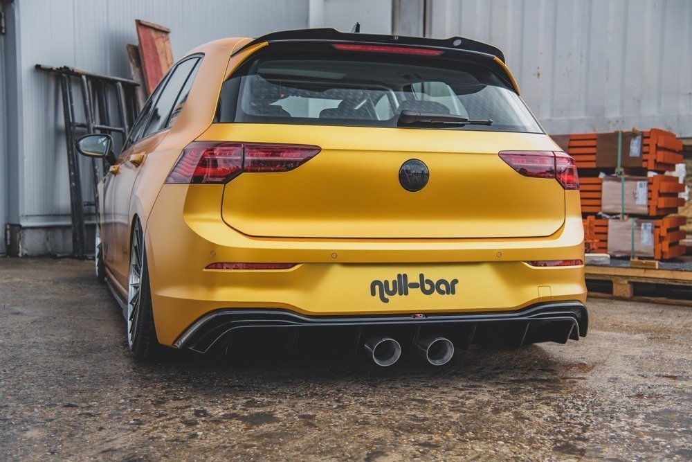 Diffuser passend voor Volkswagen Golf 8 Glans Zwart (R32 LOOK) met uitlaat