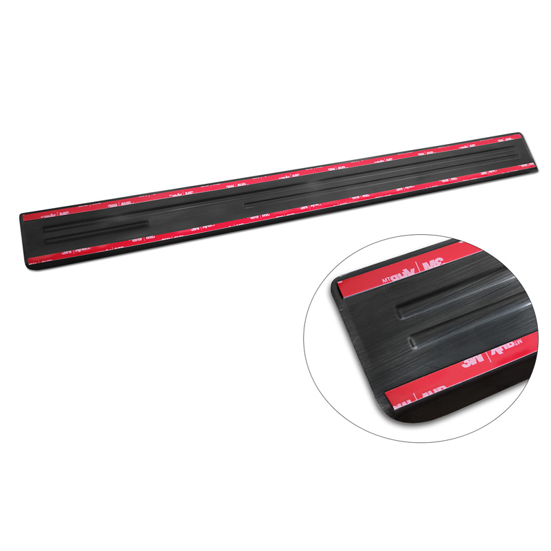 Black Inox door sill protectors  Hyundai Kona 2017-2020 & FL 2020-2023  'Hybrid' - 4-pieces