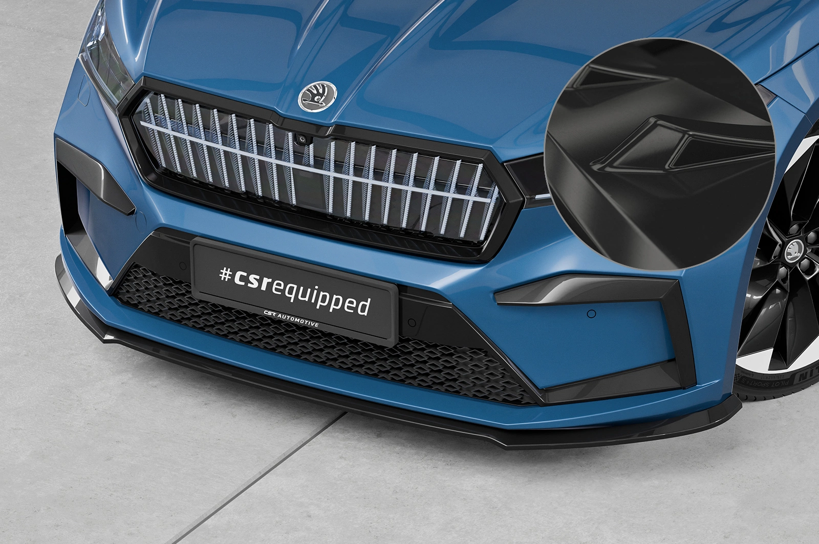 Voorspoiler passend voor Skoda Enyaq glans zwart