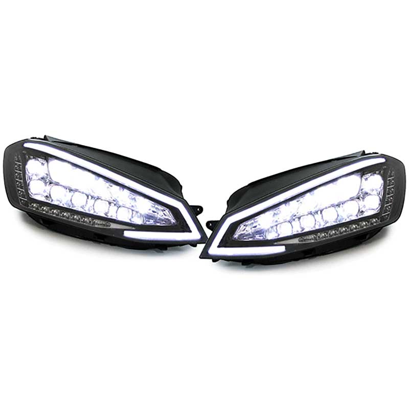 Set Headlights Full-LED incl. DRL  Volkswagen Golf VII 2012-2017 - Black - incl. Levelling Motor