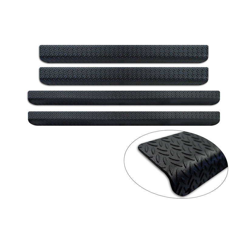 Aluminium door sill protectors 'Riffled Plate'  Volkswagen Multivan T7 2021- - 4-pieces - Black