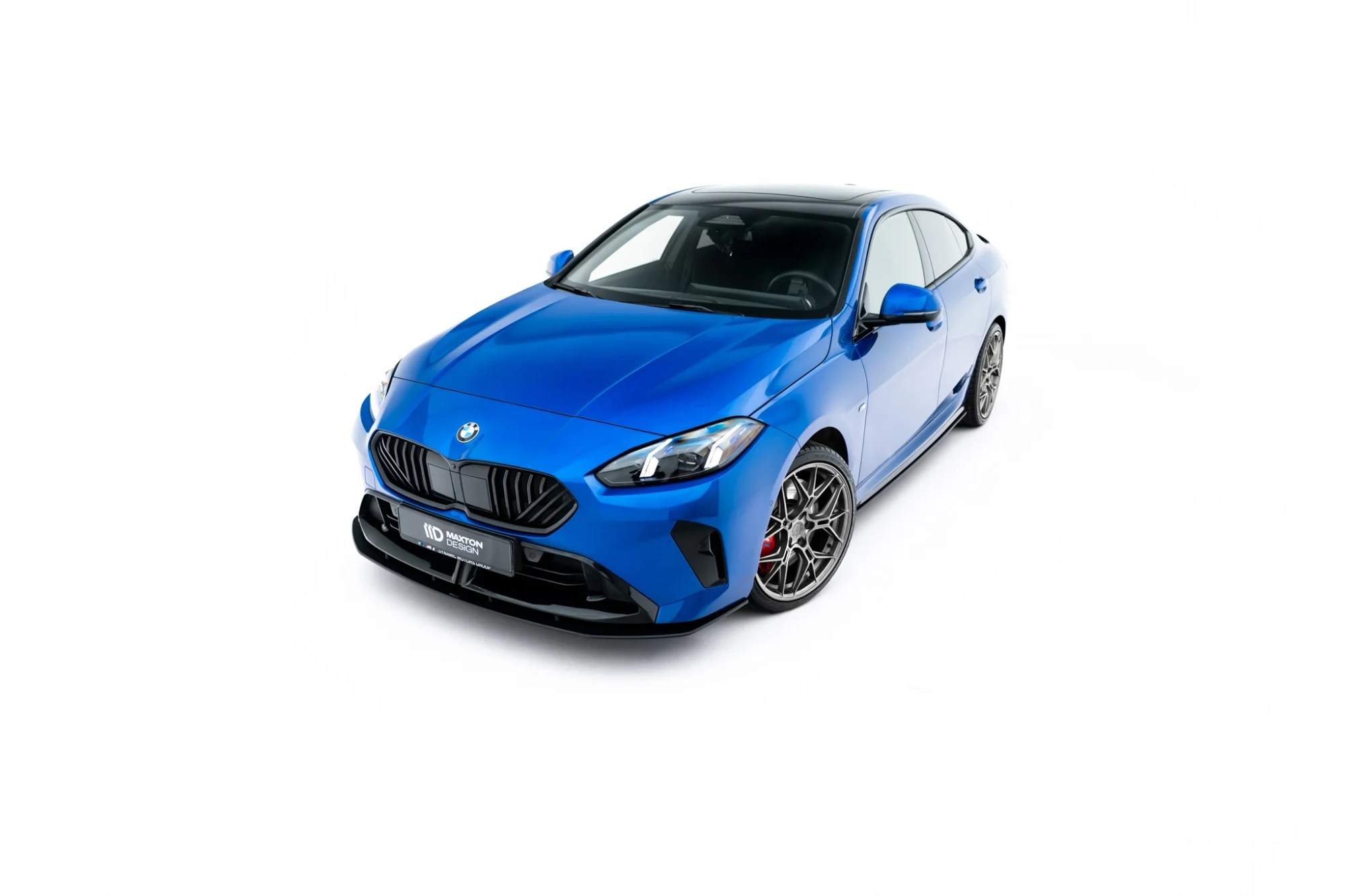 Street Pro Voorspoiler passend voor BMW M135i F70 / BMW 2M-PACK F74 Maxton Glanzend zwart