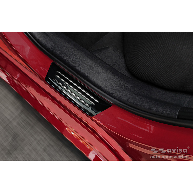 Black Inox door sill protectors  Toyota Yaris 2020- incl. Facelift, excl. GR / Toyota Yaris Cross 2021- / Toyota C-HR II 2023- 'Hybrid' - 4-pieces