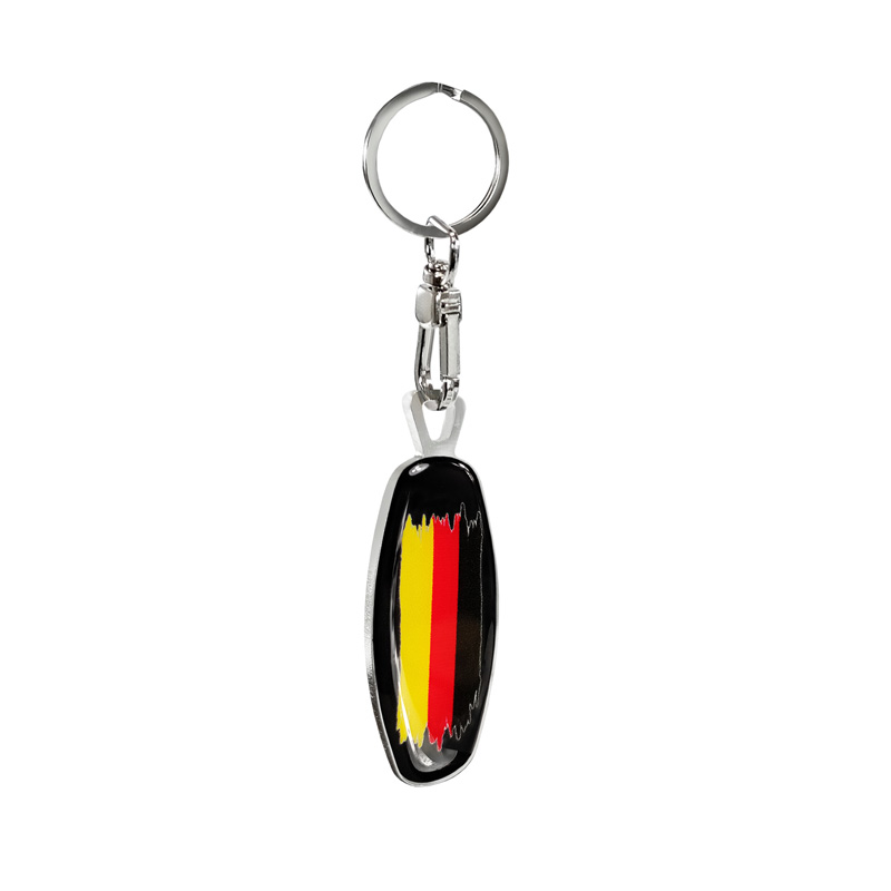 Stainless steel key chain - Emblem/ Flag Star of David+DE