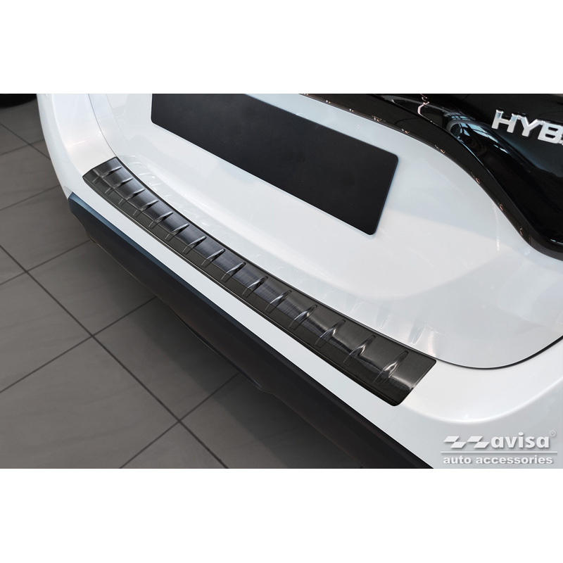 Black Stainless Steel Rear bumper protector  Mazda 2 Hybrid 2022- 'Ribs'